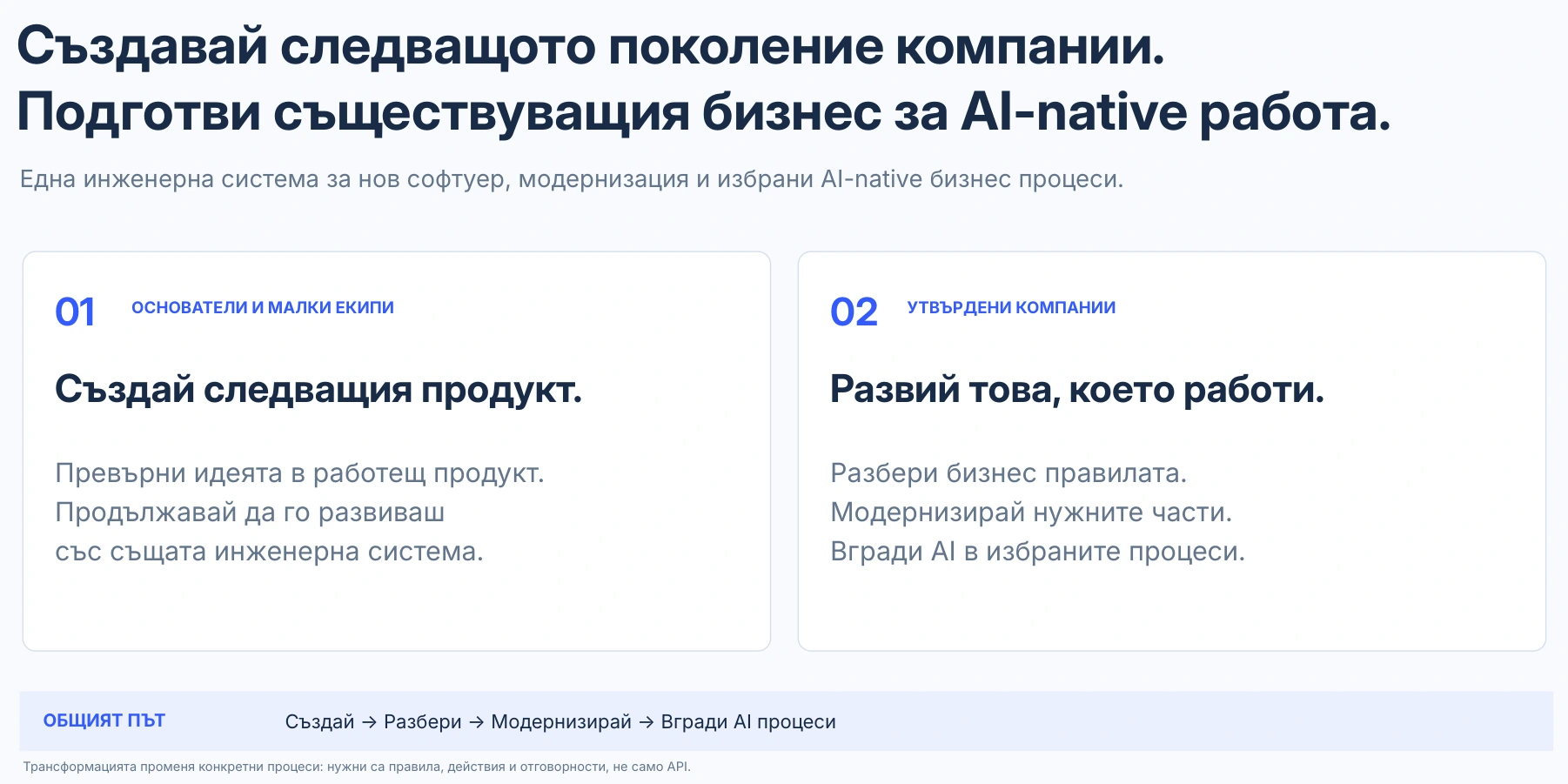 Създай следващото. Развий работещото.