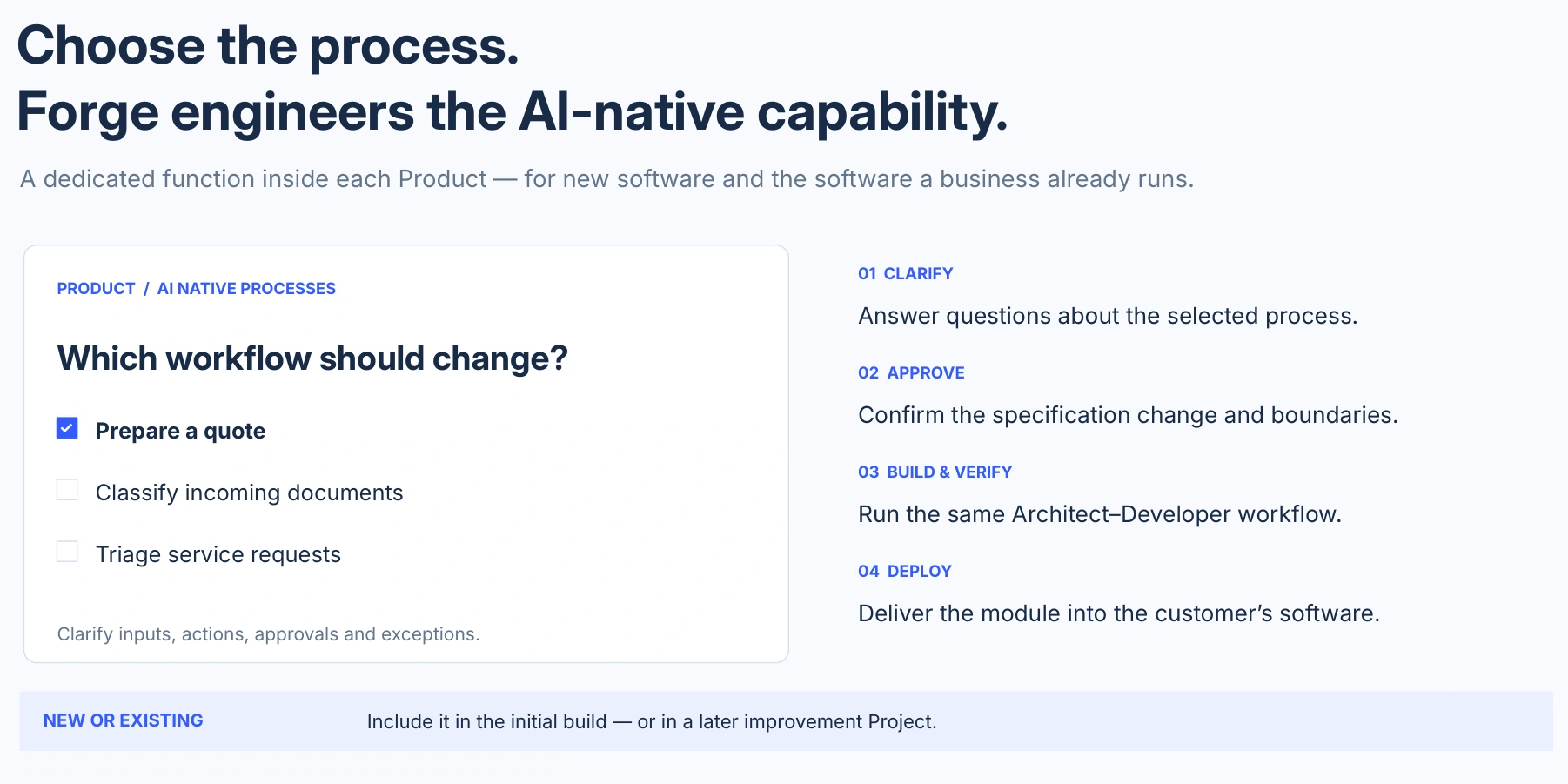 Choose the process. Engineer the capability.